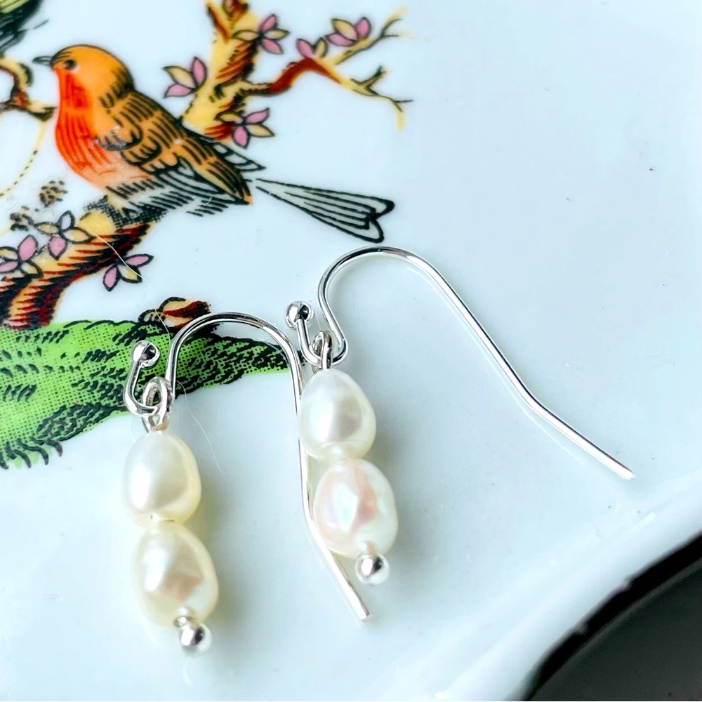 🔥sterling silver & freshwater pearl earrings jewelry gift boho beach casual